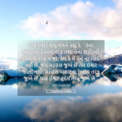 Picture 05 - 1 શમુએલ 16:7 GUJIRV - પણ ઈશ્વરે શમુએલને - Bible Verse Picture