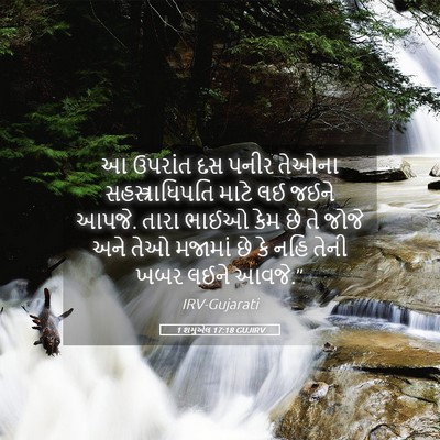 Picture 05 - 1 શમુએલ 17:18 GUJIRV - આ ઉપરાંત દસ પનીર - Bible Verse Picture