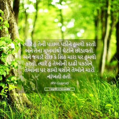 Picture 05 - 1 શમુએલ 17:35 GUJIRV - ત્યારે હું તેની - Bible Verse Picture