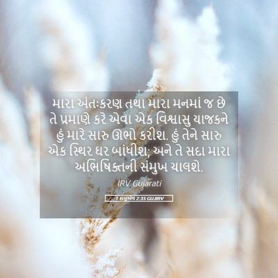 Picture 05 - 1 શમુએલ 2:35 GUJIRV - મારા અંતઃકરણ તથા - Bible Verse Picture