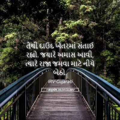 Picture 05 - 1 શમુએલ 20:24 GUJIRV - તેથી દાઉદ ખેતરમાં - Bible Verse Picture