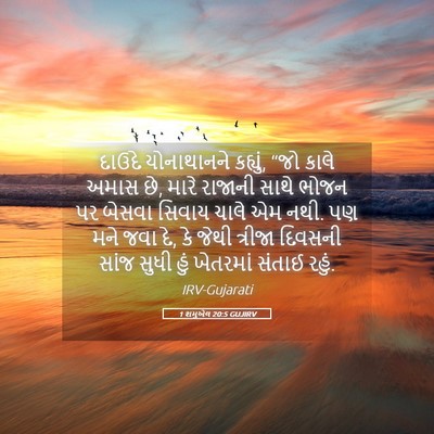 Picture 05 - 1 શમુએલ 20:5 GUJIRV - દાઉદે યોનાથાનને - Bible Verse Picture