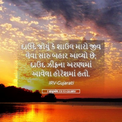 Picture 05 - 1 શમુએલ 23:15 GUJIRV - દાઉદે જોયું કે - Bible Verse Picture