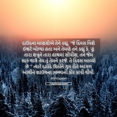 Picture 05 - 1 શમુએલ 24:4 GUJIRV - દાઉદના માણસોએ - Bible Verse Picture