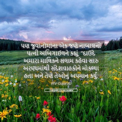 Picture 05 - 1 શમુએલ 25:14 GUJIRV - પણ જુવાનોમાંના એક - Bible Verse Picture