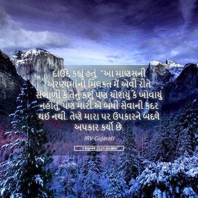 Picture 05 - 1 શમુએલ 25:21 GUJIRV - દાઉદે કહ્યું હતું, - Bible Verse Picture