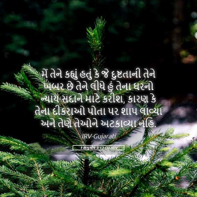 Picture 05 - 1 શમુએલ 3:13 GUJIRV - મેં તેને કહ્યું - Bible Verse Picture