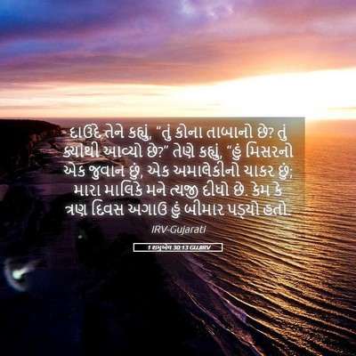 Picture 05 - 1 શમુએલ 30:13 GUJIRV - દાઉદે તેને કહ્યું, - Bible Verse Picture