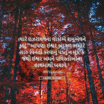Picture 05 - 1 શમુએલ 7:8 GUJIRV - ત્યારે ઇઝરાયલના - Bible Verse Picture