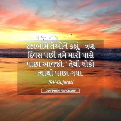 Picture 05 - 2 કાળવૃતાંત 10:5 GUJIRV - રહાબામે તેઓને - Bible Verse Picture