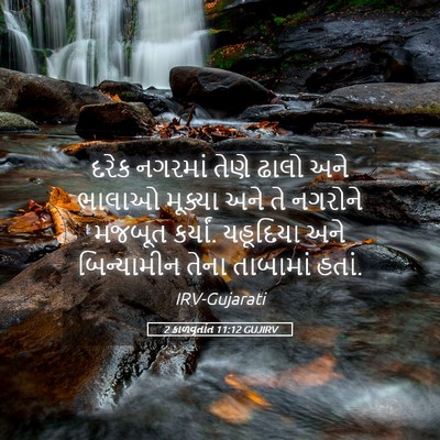 Picture 05 - 2 કાળવૃતાંત 11:12 GUJIRV - દરેક નગરમાં તેણે - Bible Verse Picture