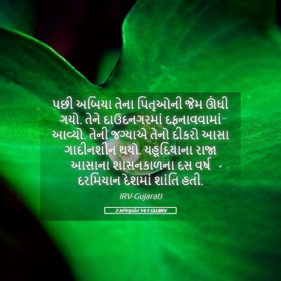 Picture 05 - 2 કાળવૃતાંત 14:1 GUJIRV - પછી અબિયા તેના - Bible Verse Picture