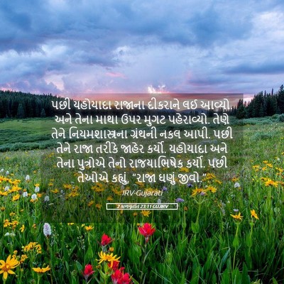 Picture 05 - 2 કાળવૃતાંત 23:11 GUJIRV - પછી યહોયાદા - Bible Verse Picture