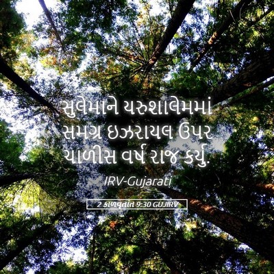 Picture 05 - 2 કાળવૃતાંત 9:30 GUJIRV - સુલેમાને - Bible Verse Picture
