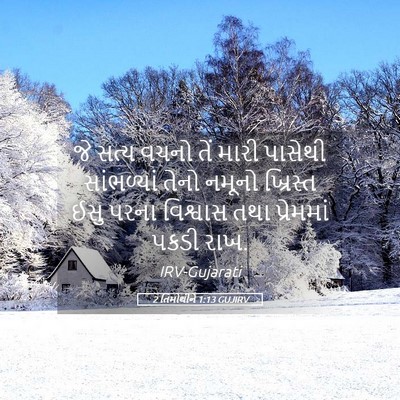Picture 05 - 2 તિમોથીને 1:13 GUJIRV - જે સત્ય વચનો તેં - Bible Verse Picture