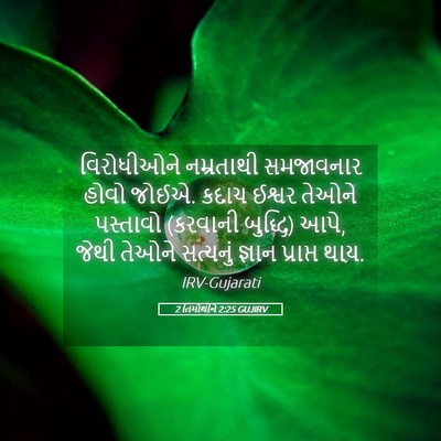 Picture 05 - 2 તિમોથીને 2:25 GUJIRV - વિરોધીઓને - Bible Verse Picture
