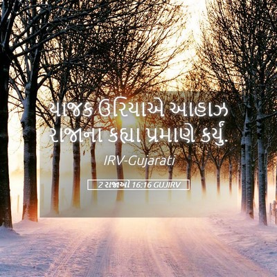Picture 05 - 2 રાજાઓ 16:16 GUJIRV - યાજક ઉરિયાએ આહાઝ - Bible Verse Picture
