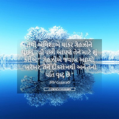 Picture 05 - 2 રાજાઓ 4:14 GUJIRV - તેથી એલિશાએ ચાકર - Bible Verse Picture