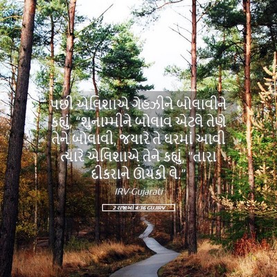 Picture 05 - 2 રાજાઓ 4:36 GUJIRV - પછી એલિશાએ - Bible Verse Picture