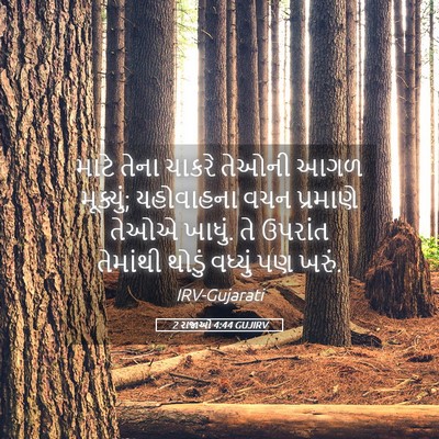 Picture 05 - 2 રાજાઓ 4:44 GUJIRV - માટે તેના ચાકરે - Bible Verse Picture