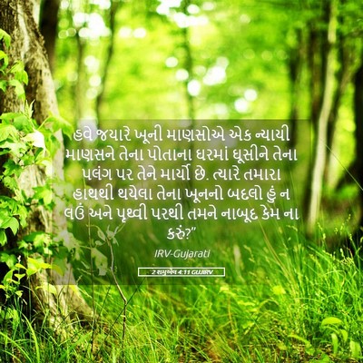 Picture 05 - 2 શમુએલ 4:11 GUJIRV - હવે જયારે ખૂની - Bible Verse Picture
