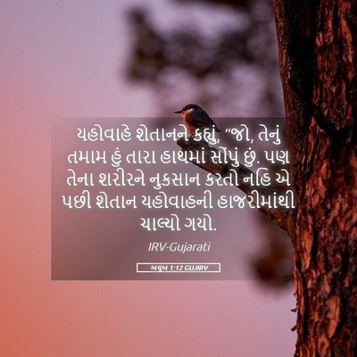 Picture 05 - અયૂબ 1:12 GUJIRV - યહોવાહે શેતાનને - Bible Verse Picture