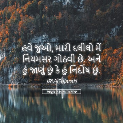 Picture 05 - અયૂબ 13:18 GUJIRV - હવે જુઓ, મારી દલીલો - Bible Verse Picture