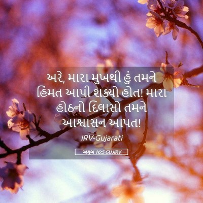 Picture 05 - અયૂબ 16:5 GUJIRV - અરે, મારા મુખથી હું - Bible Verse Picture