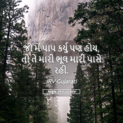 Picture 05 - અયૂબ 19:4 GUJIRV - જો મેં પાપ કર્યુ પણ - Bible Verse Picture