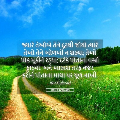 Picture 05 - અયૂબ 2:12 GUJIRV - જ્યારે તેઓએ તેને - Bible Verse Picture