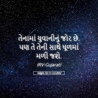 Picture 05 - અયૂબ 20:11 GUJIRV - તેનામાં યુવાનીનું - Bible Verse Picture