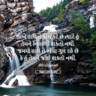 Picture 05 - અયૂબ 23:9 GUJIRV - ડાબે હાથે તે કામ - Bible Verse Picture