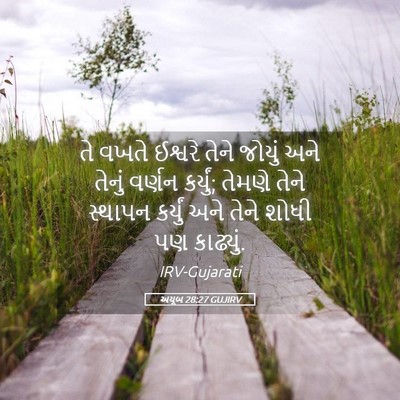 Picture 05 - અયૂબ 28:27 GUJIRV - તે વખતે ઈશ્વરે - Bible Verse Picture