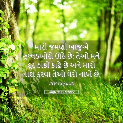 Picture 05 - અયૂબ 30:12 GUJIRV - મારી જમણી બાજુએ - Bible Verse Picture
