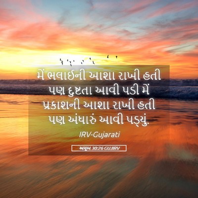 Picture 05 - અયૂબ 30:26 GUJIRV - મેં ભલાઈની આશા - Bible Verse Picture