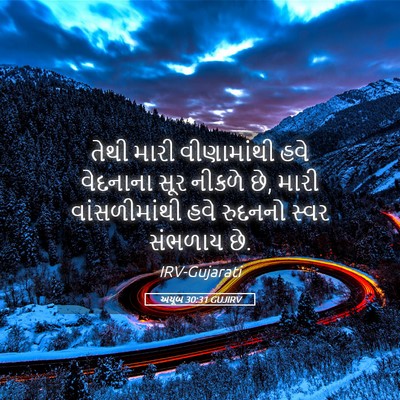 Picture 05 - અયૂબ 30:31 GUJIRV - તેથી મારી - Bible Verse Picture