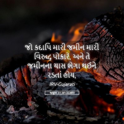 Picture 05 - અયૂબ 31:38 GUJIRV - જો કદાપિ મારી જમીન - Bible Verse Picture