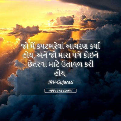 Picture 05 - અયૂબ 31:5 GUJIRV - જો મેં કપટભરેલાં - Bible Verse Picture