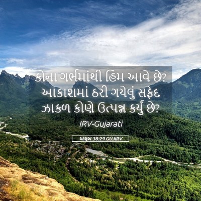 Picture 05 - અયૂબ 38:29 GUJIRV - કોના ગર્ભમાંથી - Bible Verse Picture