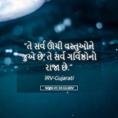 Picture 05 - અયૂબ 41:34 GUJIRV - “તે સર્વ ઊંચી - Bible Verse Picture