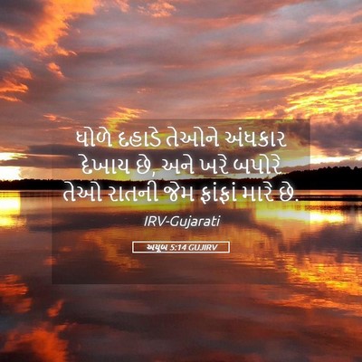 Picture 05 - અયૂબ 5:14 GUJIRV - ધોળે દહાડે તેઓને - Bible Verse Picture