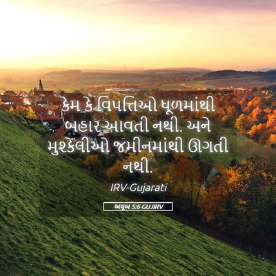 Picture 05 - અયૂબ 5:6 GUJIRV - કેમ કે વિપત્તિઓ - Bible Verse Picture