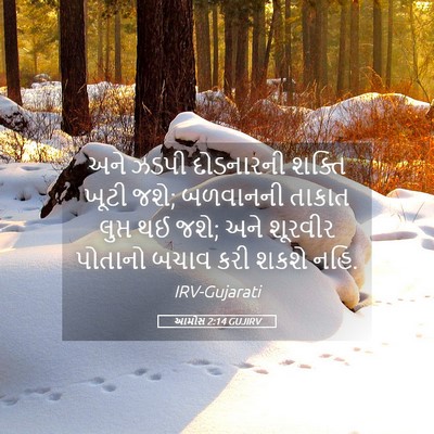 Picture 05 - આમોસ 2:14 GUJIRV - અને ઝડપી દોડનારની - Bible Verse Picture