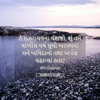 Picture 05 - આમોસ 5:25 GUJIRV - હે ઇઝરાયલના વંશજો, - Bible Verse Picture
