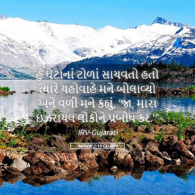 Picture 05 - આમોસ 7:15 GUJIRV - હું ઘેટાનાં ટોળાં - Bible Verse Picture