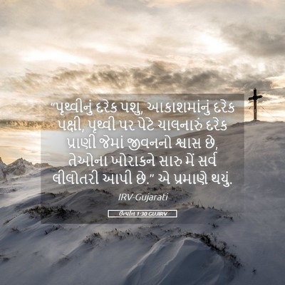 Picture 05 - ઉત્પત્તિ 1:30 GUJIRV - “પૃથ્વીનું દરેક - Bible Verse Picture