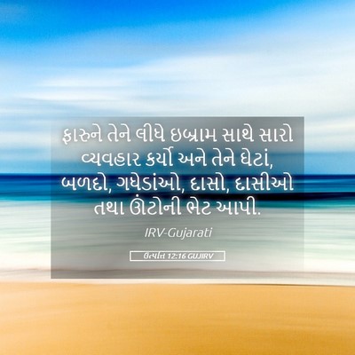Picture 05 - ઉત્પત્તિ 12:16 GUJIRV - ફારુને તેને લીધે - Bible Verse Picture