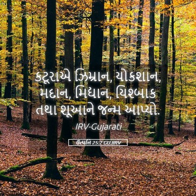 Picture 05 - ઉત્પત્તિ 25:2 GUJIRV - કટૂરાએ ઝિમ્રાન, - Bible Verse Picture