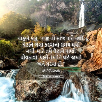 Picture 05 - ઉત્પત્તિ 29:7 GUJIRV - યાકૂબે કહ્યું, - Bible Verse Picture