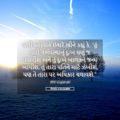 Picture 05 - ઉત્પત્તિ 3:16 GUJIRV - વળી યહોવાહ ઈશ્વરે - Bible Verse Picture